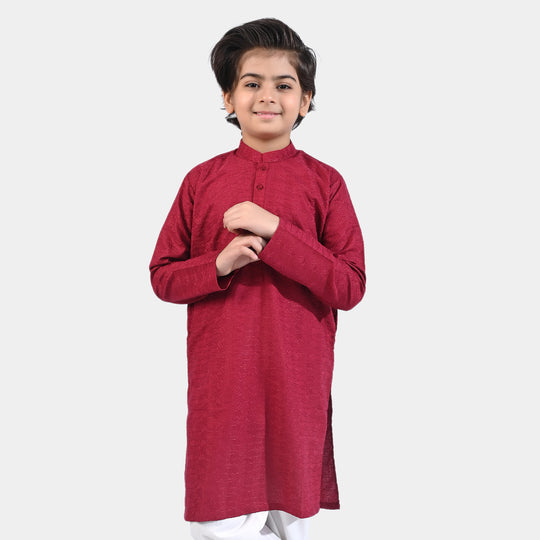 Boys Chicken Kari Basic Kurta-MAROON