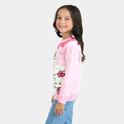 Girls Knitted Sweater Character- Pink