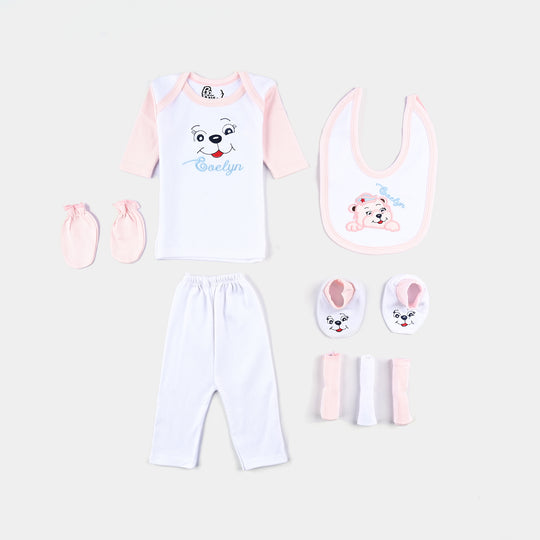 Baby Cotton Starter Set Pack Of 8PCs | 0-6M | Pink