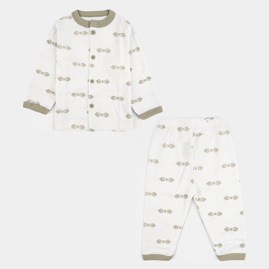 Infant Front Open Suit Bow Quiet Grey