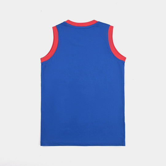 Boys Cotton Jersey Sando Character-C.Blue