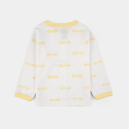 Infant Front Open Suit Bow Vanilla Ice