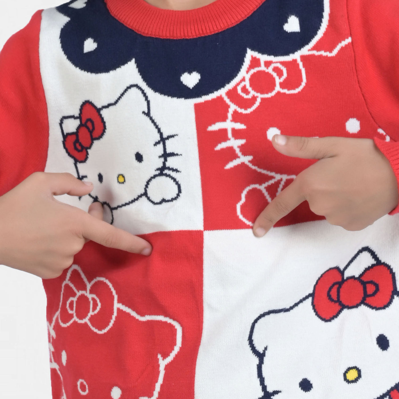 Girls Knitted Sweater Character- Red