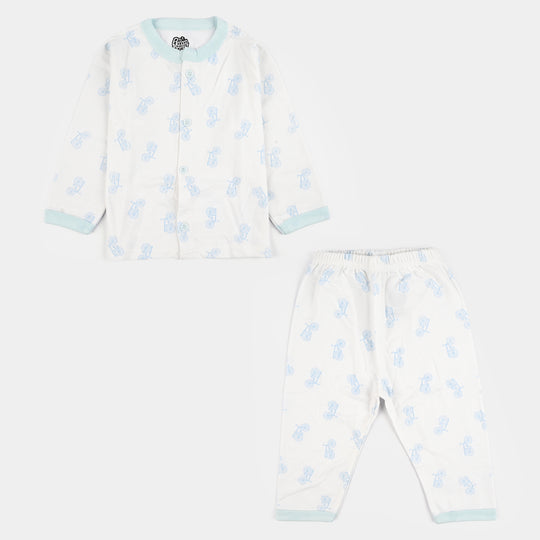 Infant Front Open Suit (Cycle) - White/Blue