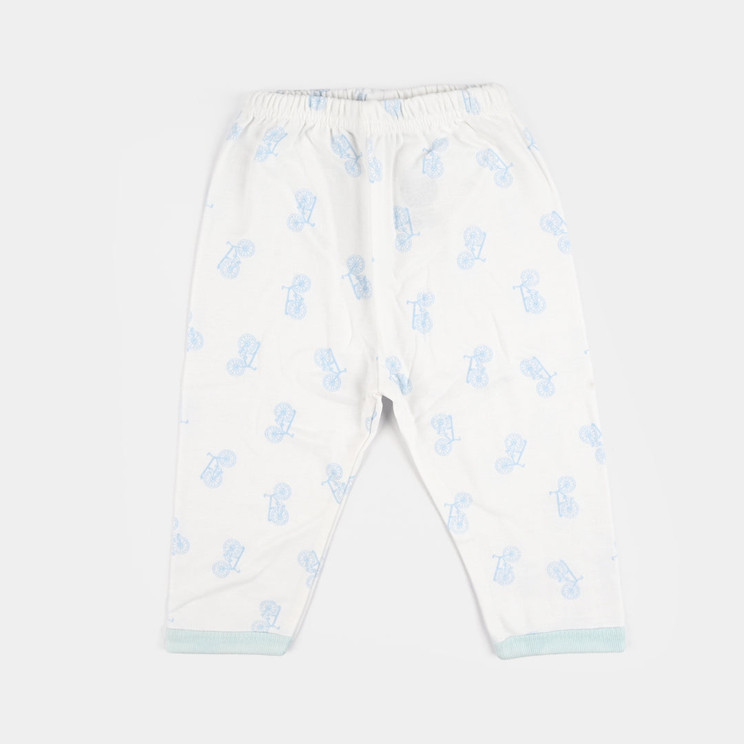 Infant Front Open Suit (Cycle) - White/Blue