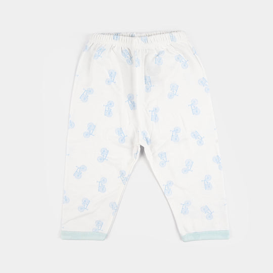 Infant Front Open Suit (Cycle) - White/Blue