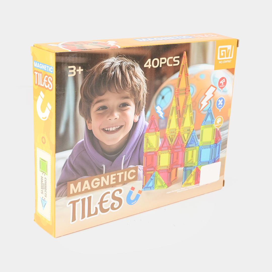 Magnetic Building Tiles – Educational Construction Toy | 40Pcs