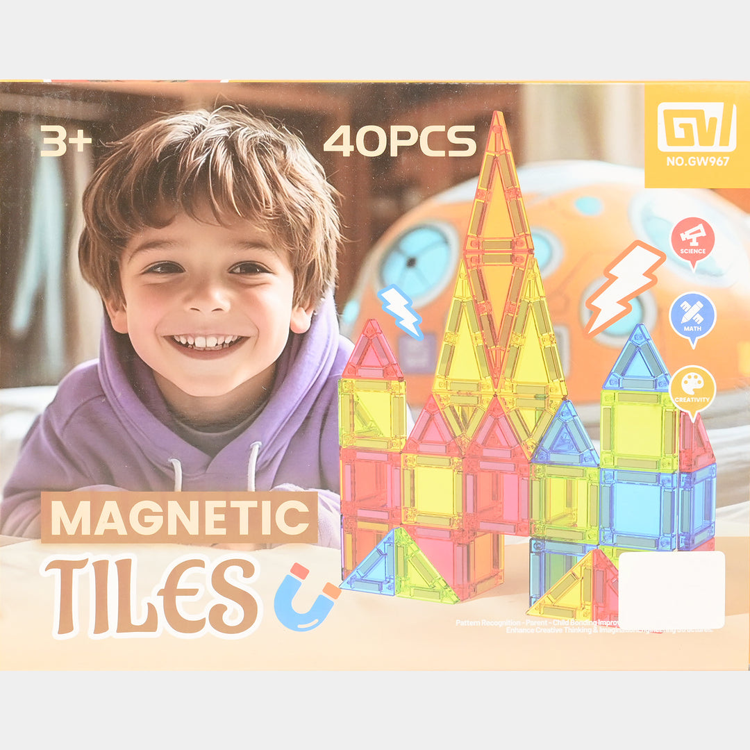 Magnetic Building Tiles – Educational Construction Toy | 40Pcs