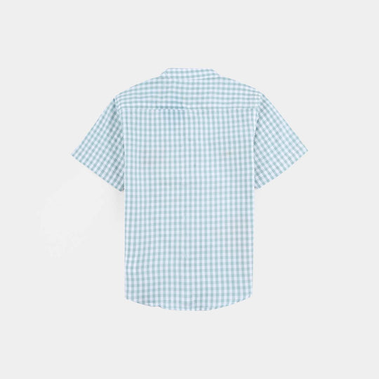 Infant Boys Yarn Dyed Shirt (Lion King 2)-L.Grey Check