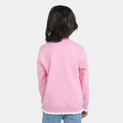 Girls Knitted Sweater Character -Pink