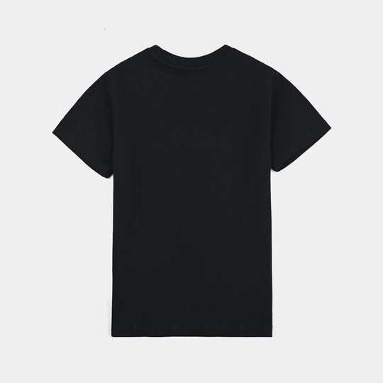 Boys Cotton Jersey T-Shirt H/S-Jet Black