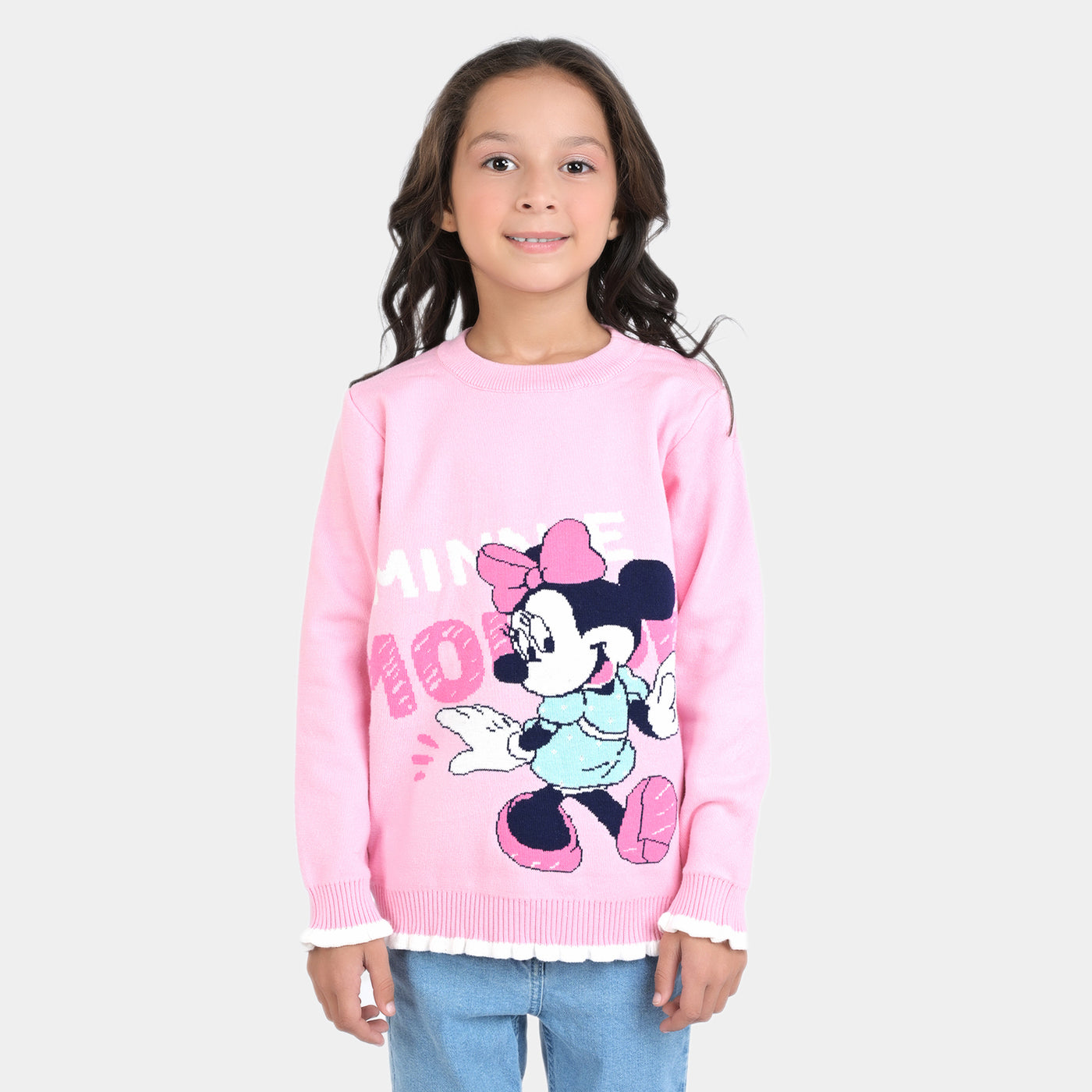 Girls Knitted Sweater Character -Pink