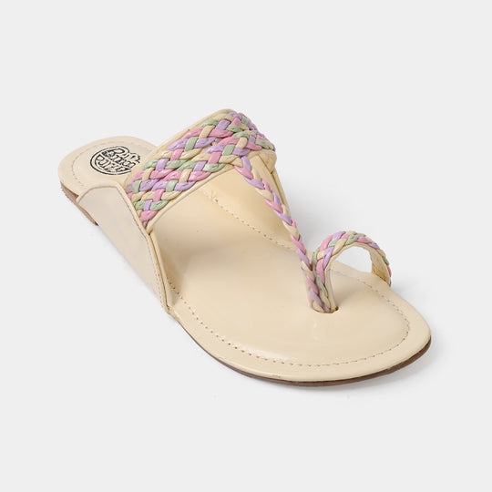 Girls Kolhapuri MT-09-BEIGE