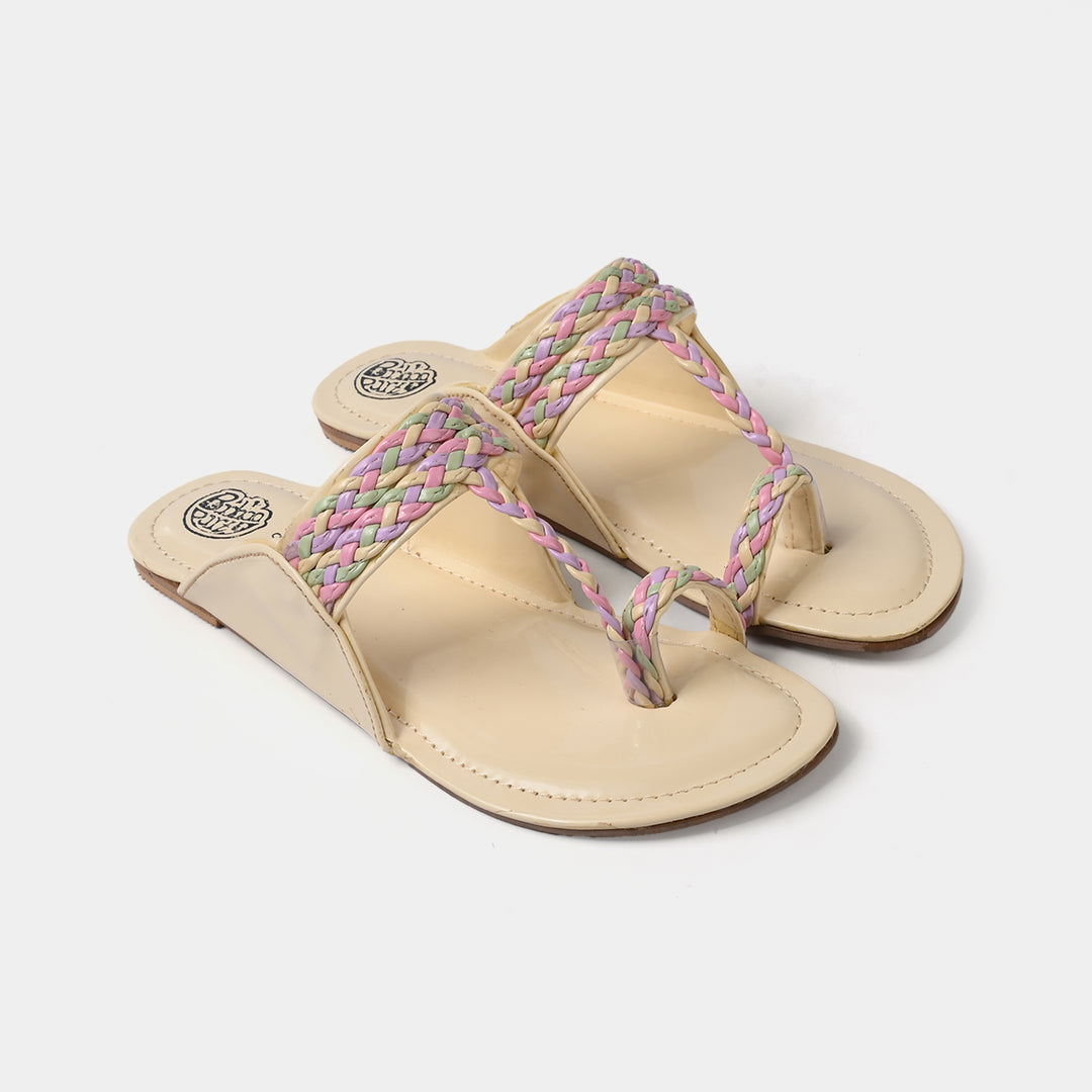 Girls Kolhapuri MT-09-BEIGE