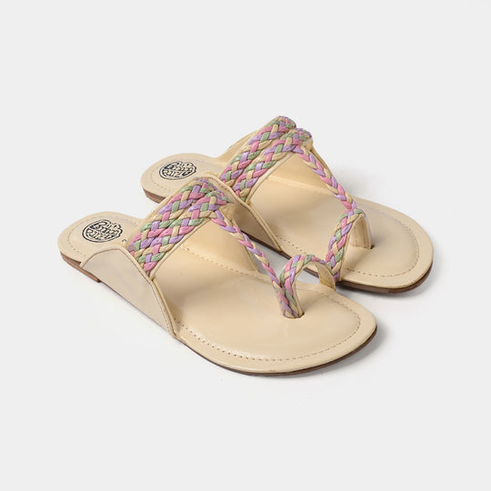 Girls Kolhapuri MT-09-BEIGE