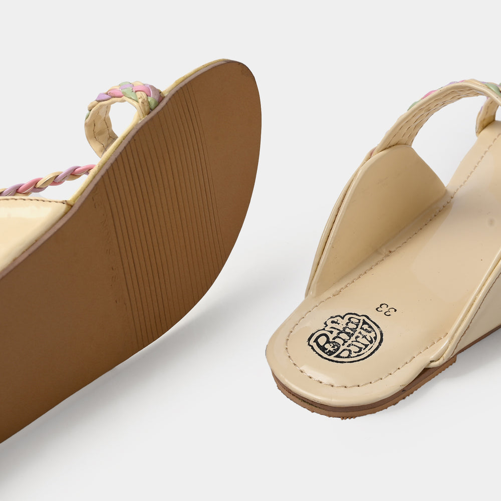 Girls Kolhapuri MT-09-BEIGE