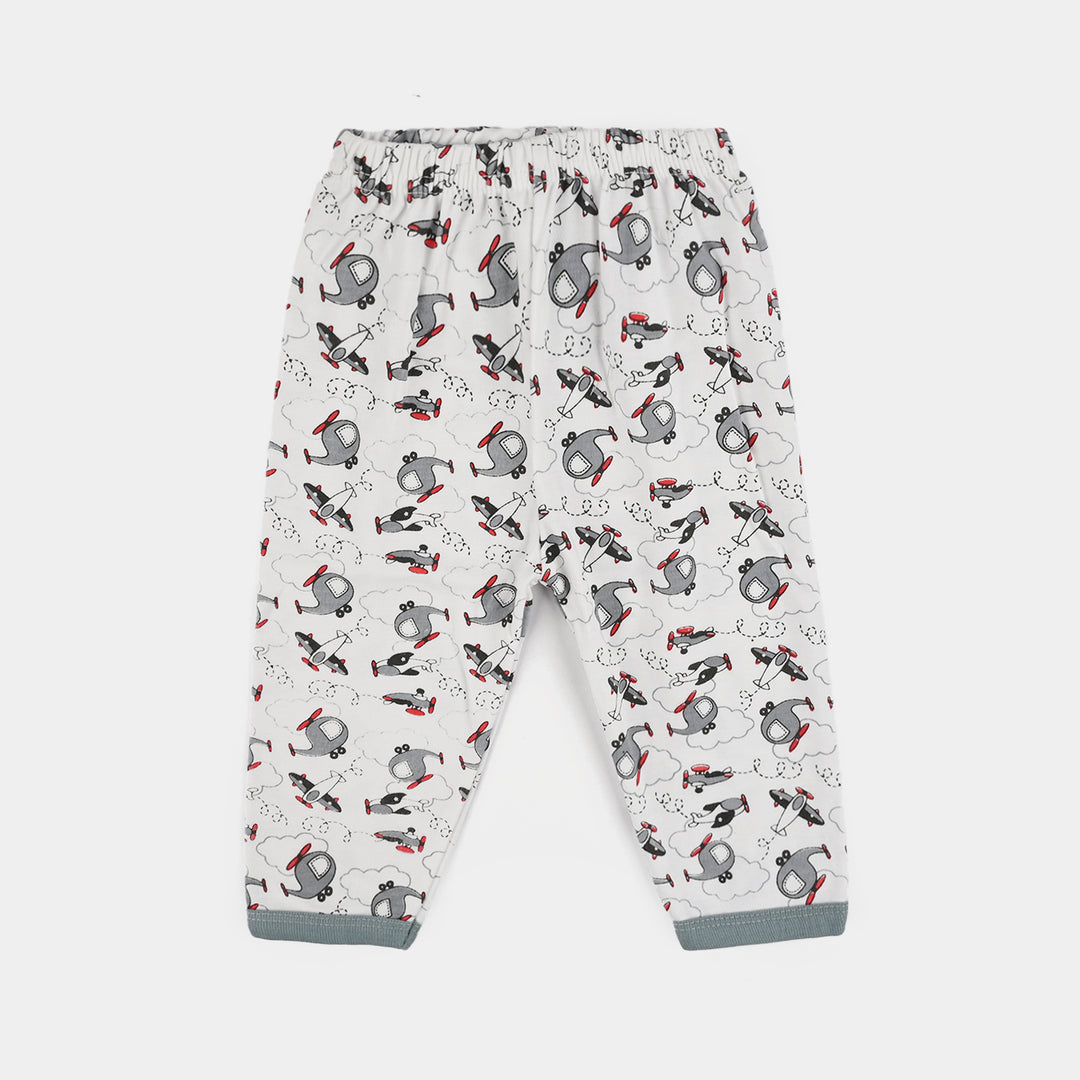 Infant Front Open Suit (Helicopter) - White/Grey