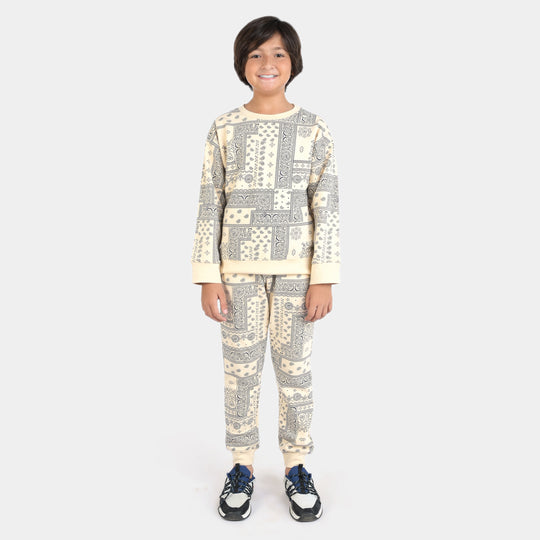 Boys Fleece 2 Piece Suit Trible-B.Sand