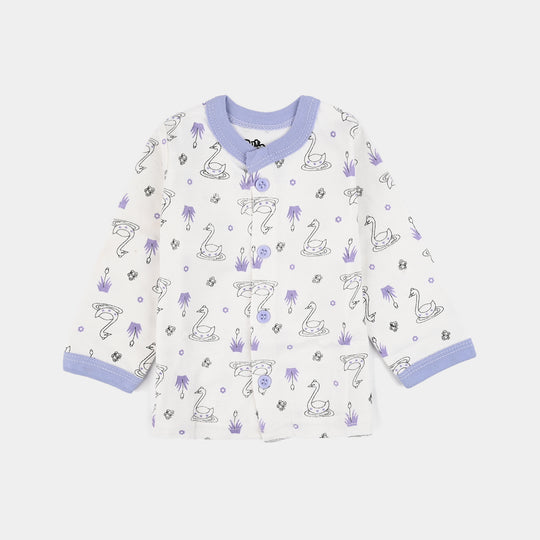 Infant Front Open Suit (Duck) - White/Purple