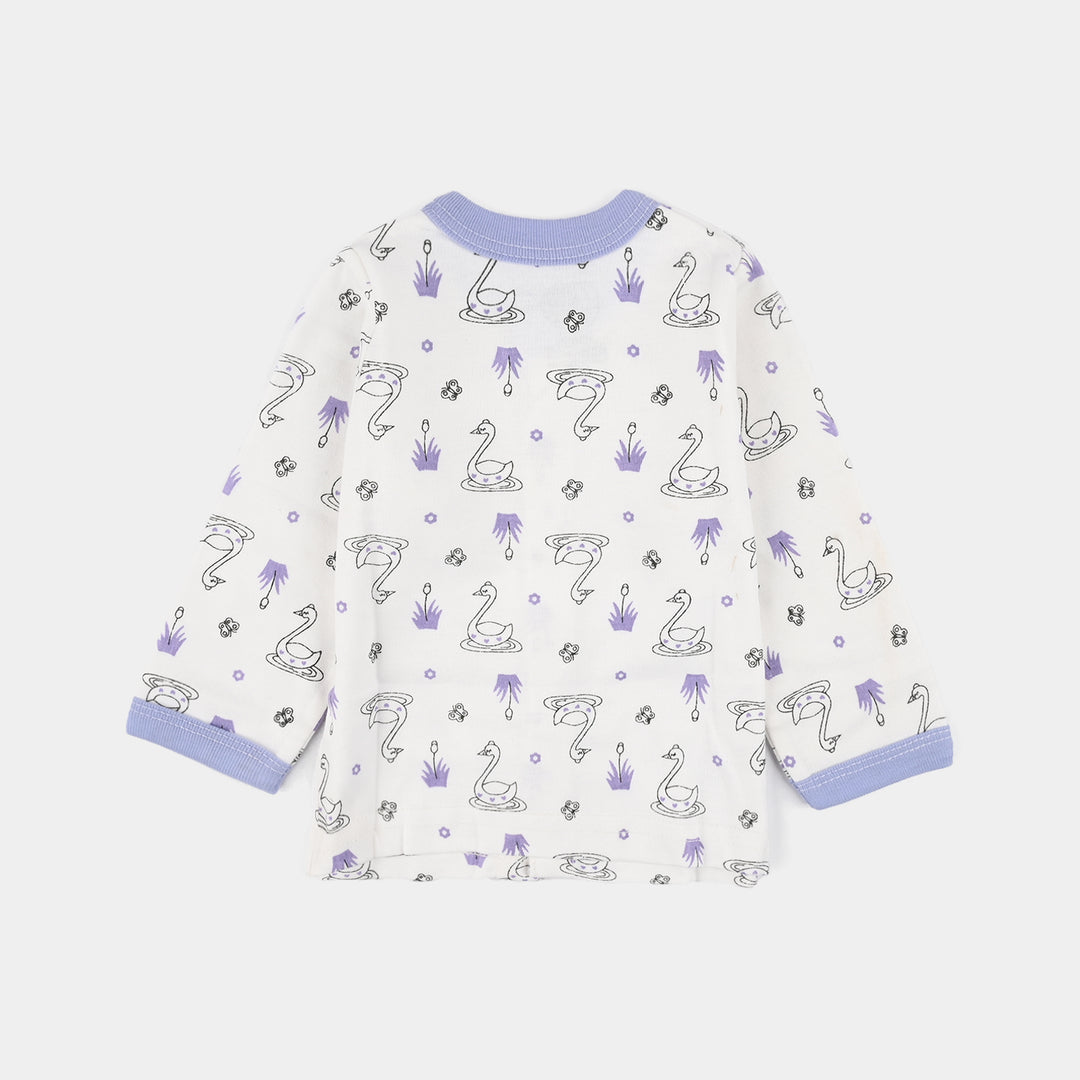 Infant Front Open Suit (Duck) - White/Purple