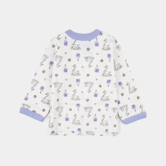 Infant Front Open Suit (Duck) - White/Purple