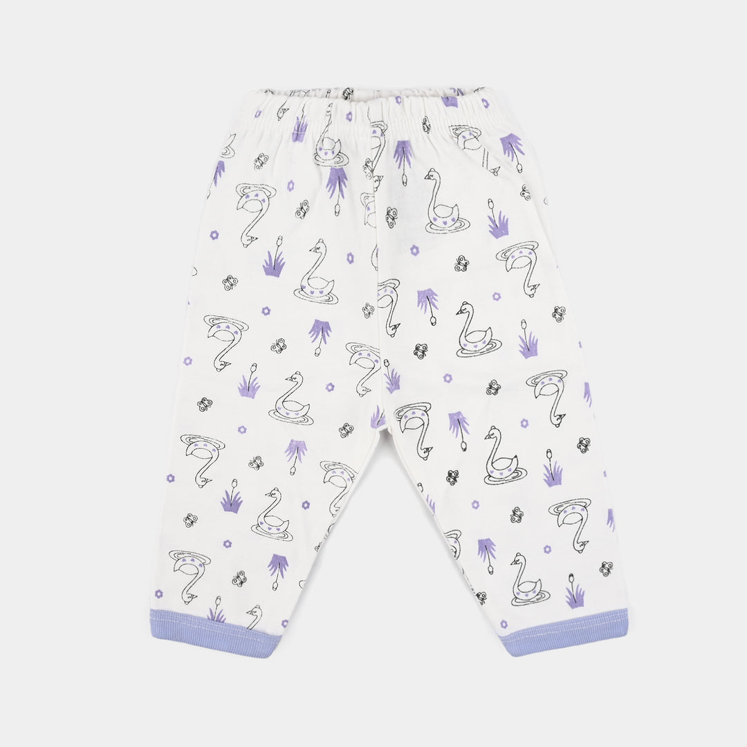 Infant Front Open Suit (Duck) - White/Purple
