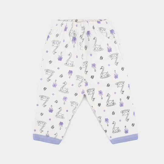 Infant Front Open Suit (Duck) - White/Purple