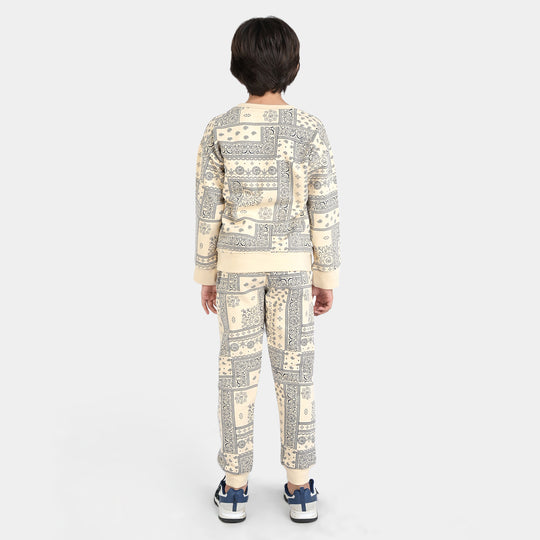 Boys Fleece 2 Piece Suit Trible-B.Sand