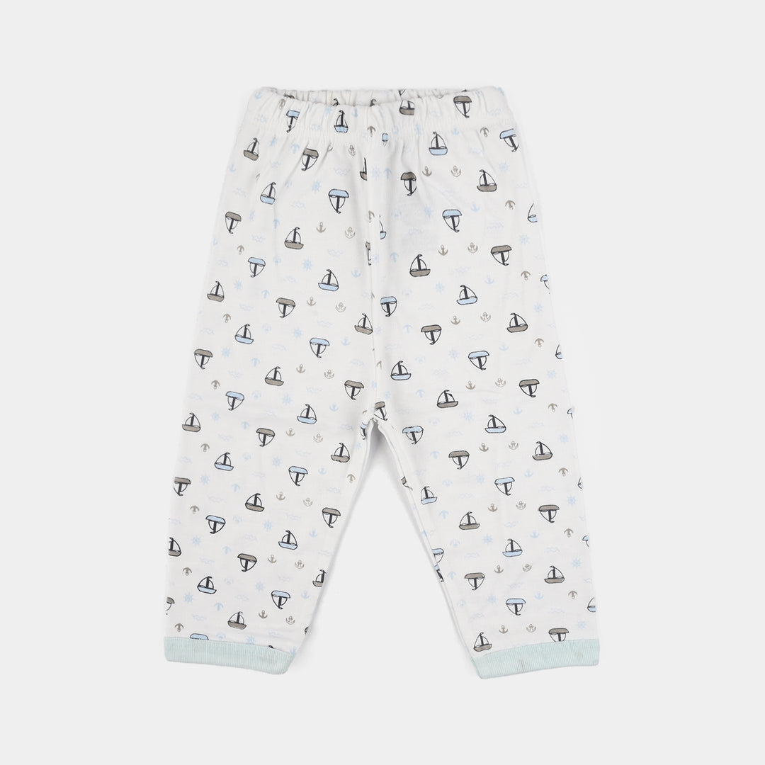Infant Front Open Suit (Ship) - White/Blue