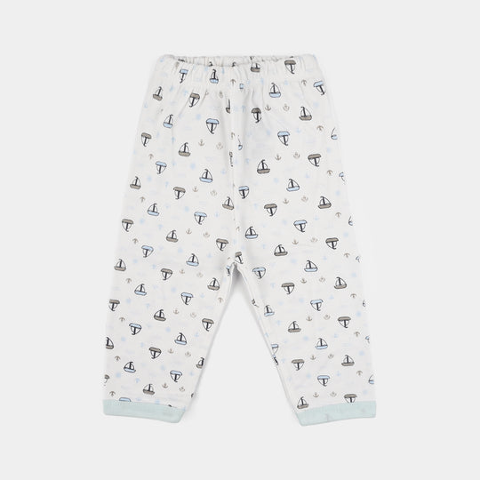 Infant Front Open Suit (Ship) - White/Blue