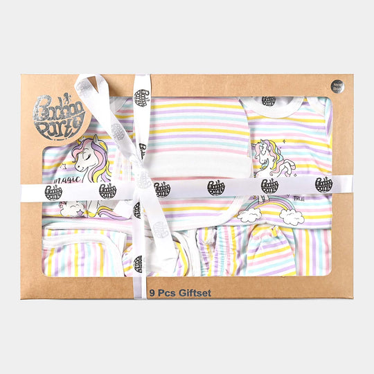 Infant Girls Cotton Interlock 9 Piece Set-mIX