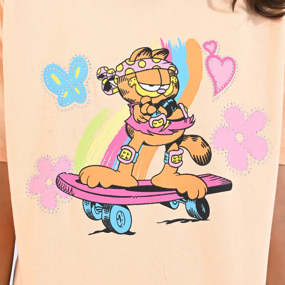 Girls Slub Jersey T-Shirt H/S Character-Creampuff