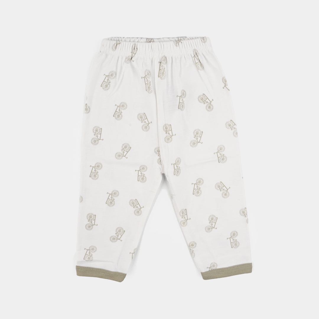 Infant Front Open Suit (Cycle) - White/Green