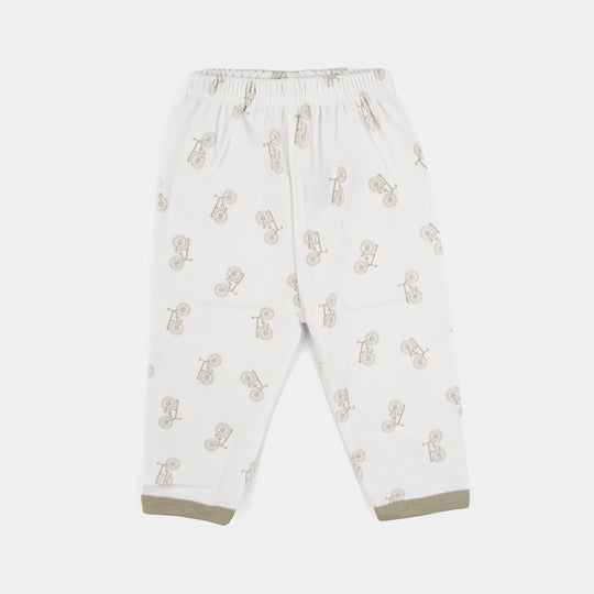Infant Front Open Suit (Cycle) - White/Green