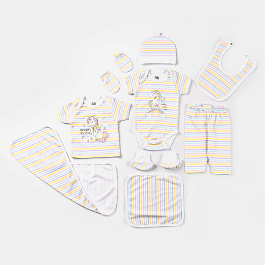 Infant Girls Cotton Interlock 9 Piece Set-mIX