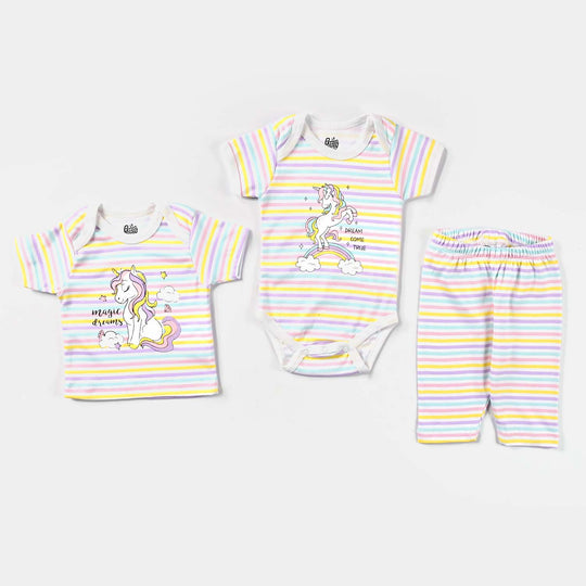 Infant Girls Cotton Interlock 9 Piece Set-mIX