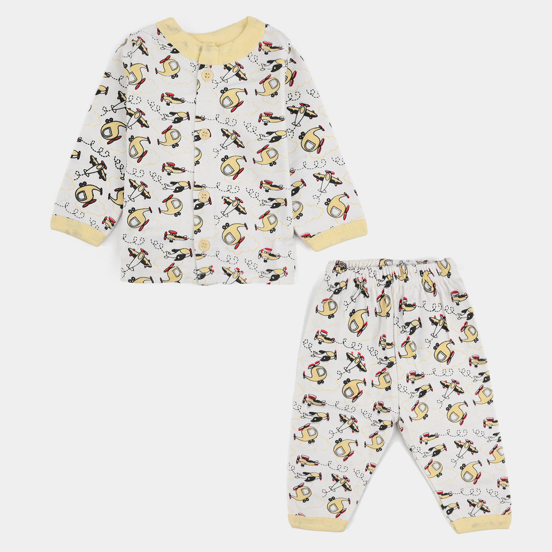 Infant Front Open Suit (Helicopter) - White/Yellow