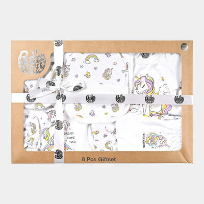 Infant Girls Cotton Interlock 8 Piece Set-mIX