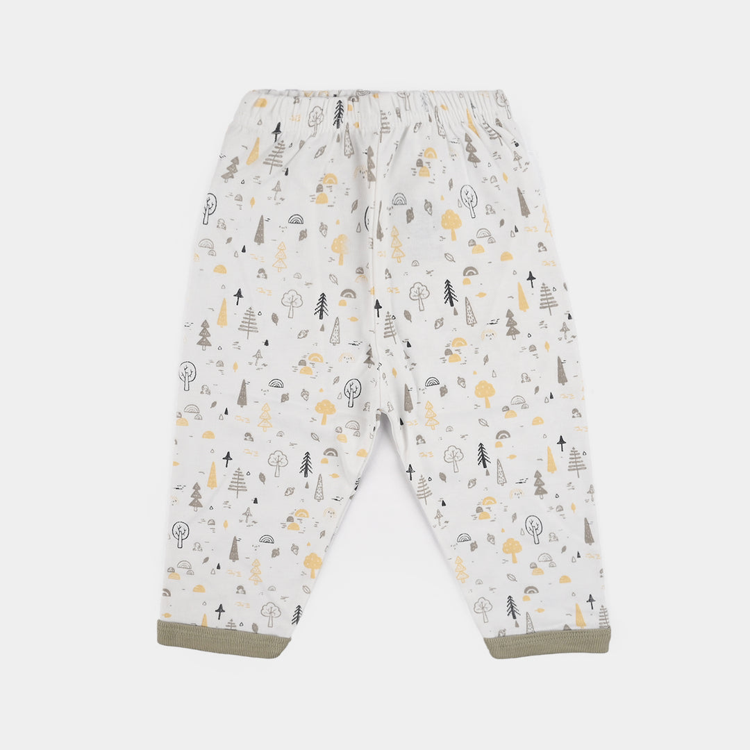 Infant Front Open Suit (Tree Quiet) - White/Grey