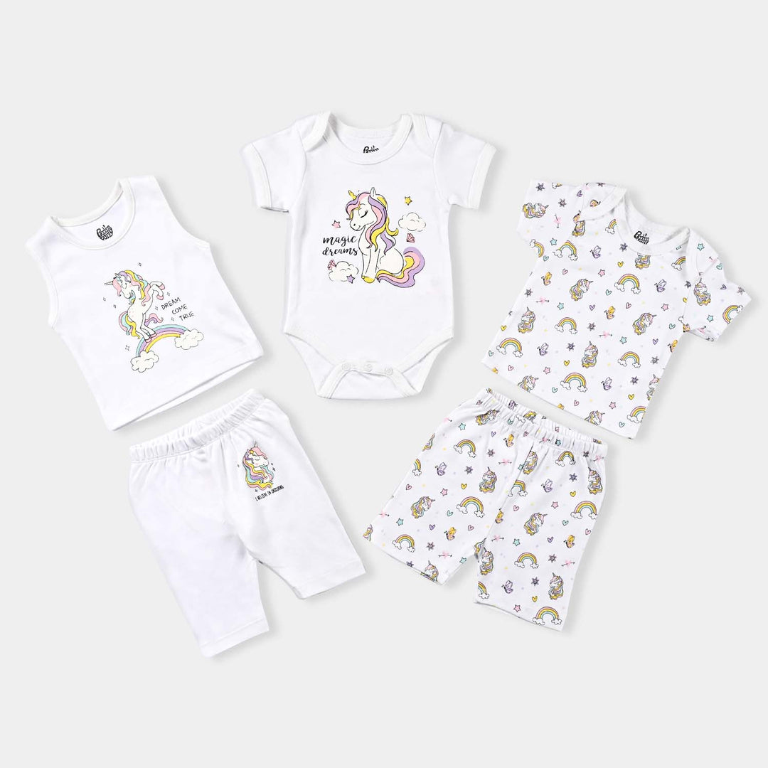 Infant Girls Cotton Interlock 8 Piece Set-mIX