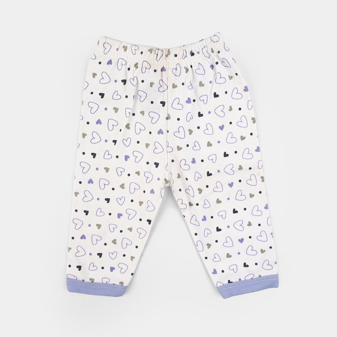 Infant Front Open Suit (Heart) - White/Purple