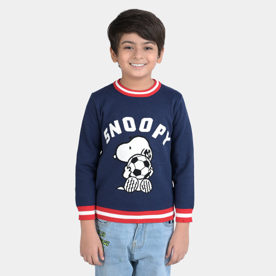 Boys Knitted Sweater Character -Navy