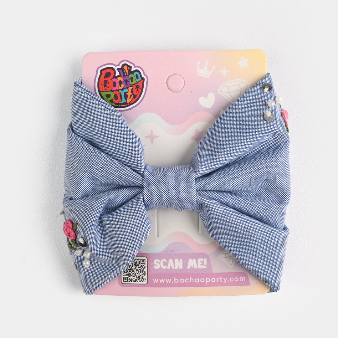 Handmade Embroidered Bow Hair Pin