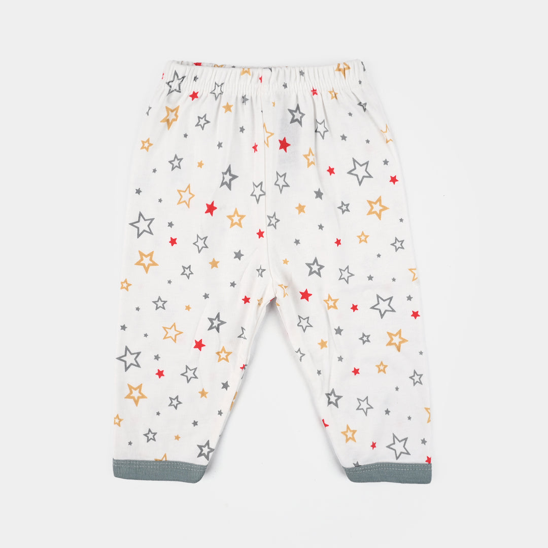 Infant Front Open Suit (Star) - White/Grey