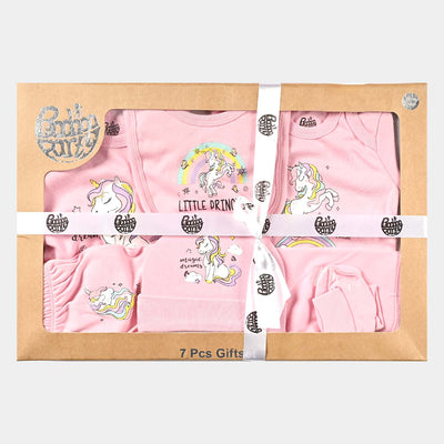 Infant Girls Cotton Interlock 7 Piece Set-mIX