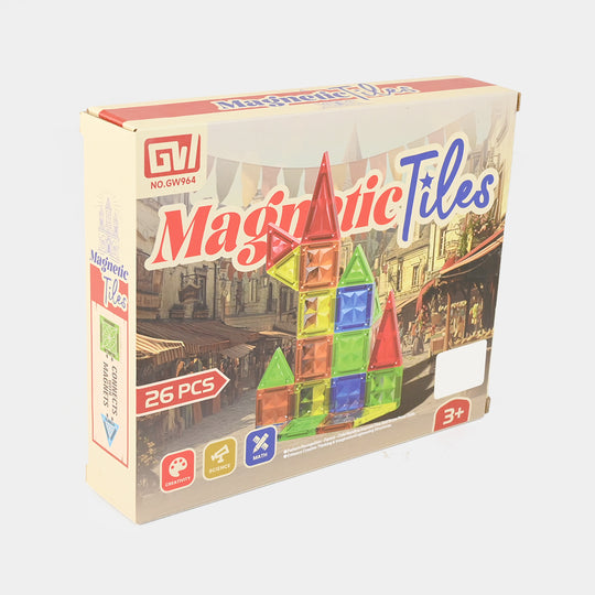 Magnetic Building Tiles – Educational Construction Toy | 26Pcs