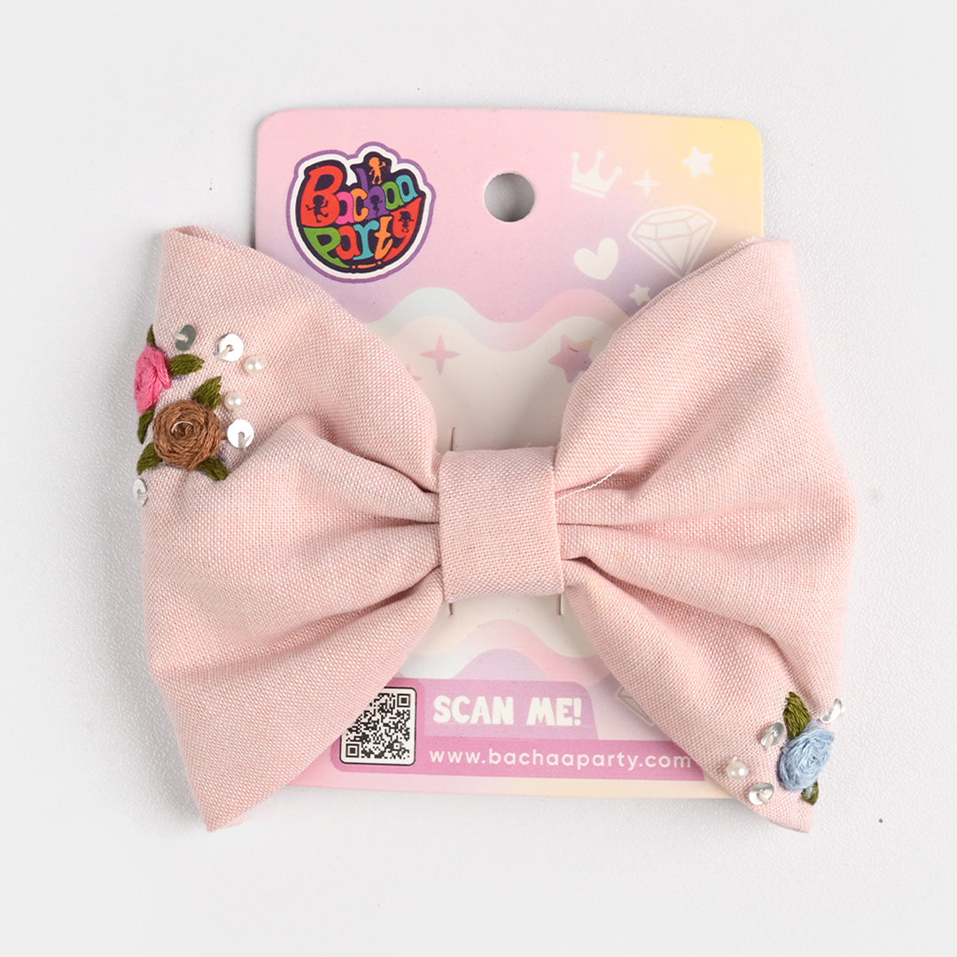 Handmade Embroidered Bow Hair Pin