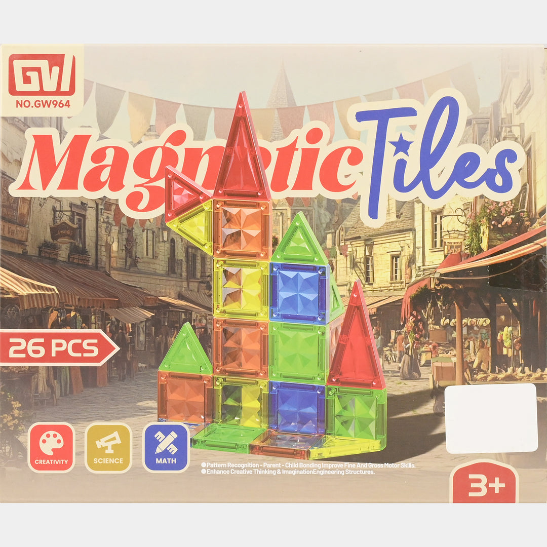 Magnetic Building Tiles – Educational Construction Toy | 26Pcs