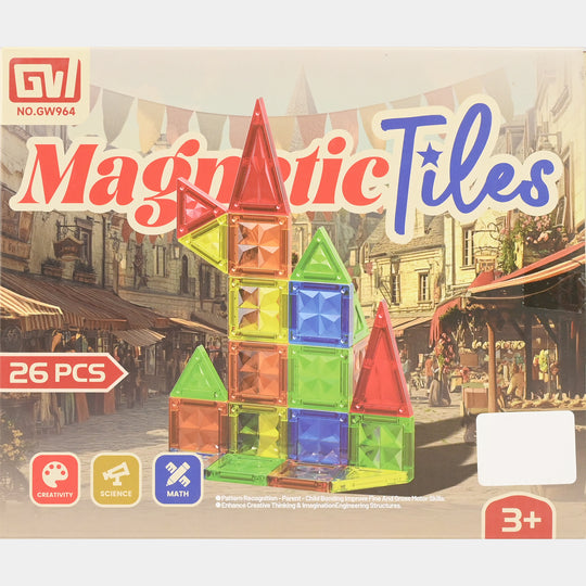 Magnetic Building Tiles – Educational Construction Toy | 26Pcs