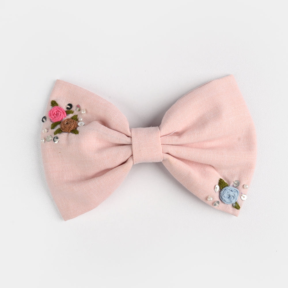 Handmade Embroidered Bow Hair Pin